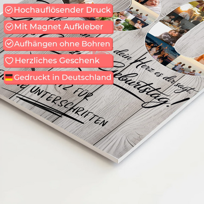 Fotoboard Magnet Poster mit Unterschriften Opa 60 Geburtstag