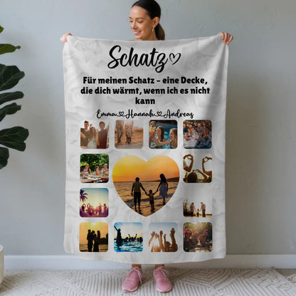 Foto Auf Decke Personalisiert für Paare Fotocollage mit Spruch
