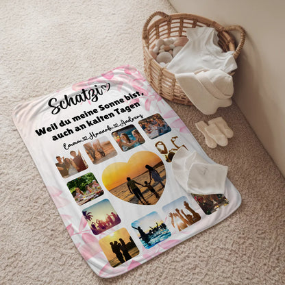 Kuscheldecke Mit Fotofür PaareFotocollage mit Schönem Spruch