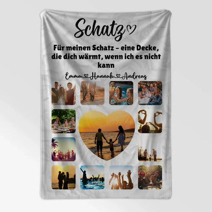 Foto Auf Decke Personalisiert für Paare Fotocollage mit Spruch