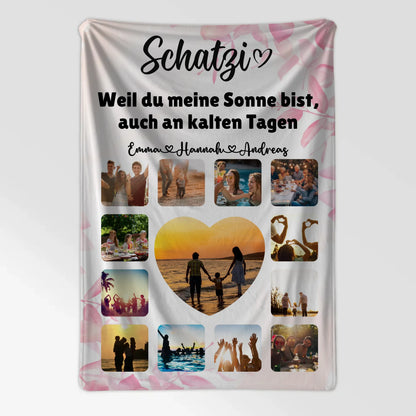 Kuscheldecke Mit Fotofür PaareFotocollage mit Schönem Spruch