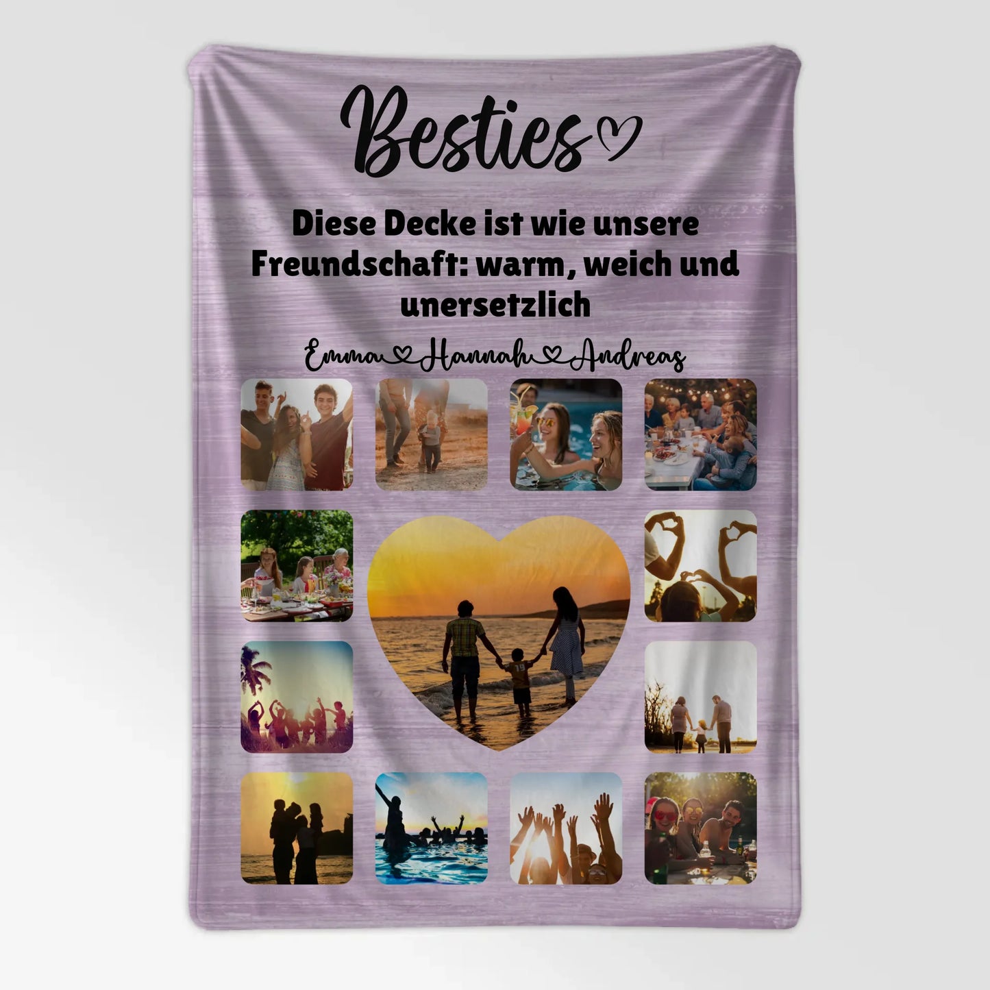 Decke Personalisiert Besties Fotocollage mit Schönem Spruch