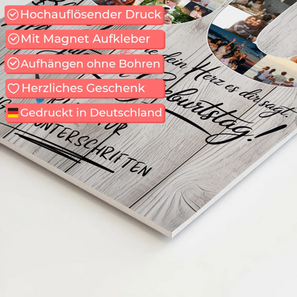 Fotoboard Magnet Poster mit Unterschriften Opa 60 Geburtstag