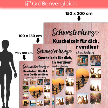 Decke Mit Foto Fotocollage mit Schoenem Spruch Schwesterherz