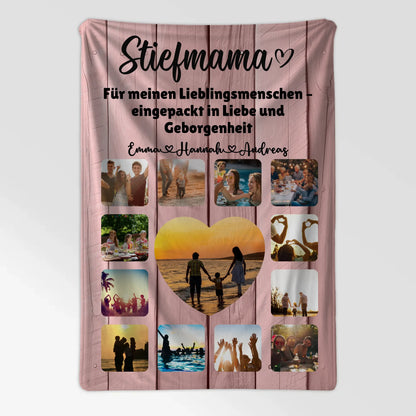 Kuscheldecke Mit Foto Stiefmama Fotocollage Mit Schoenem Spruch