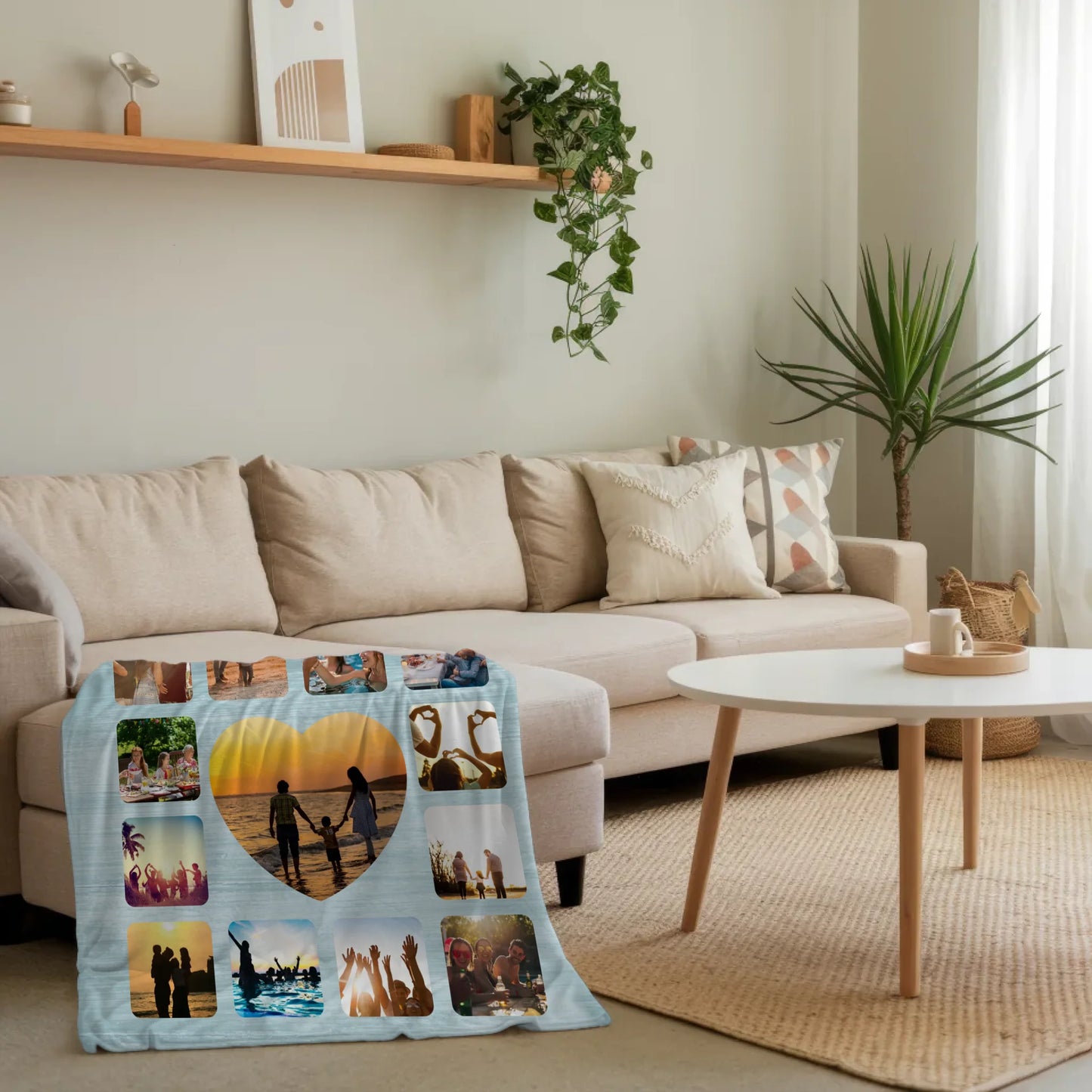 Individuelle Fotodecke Opa Fotocollage mit Schoenem Spruch