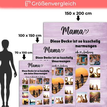 Fotodecke Mama Fotocollage mit Schönem Spruch Unikat
