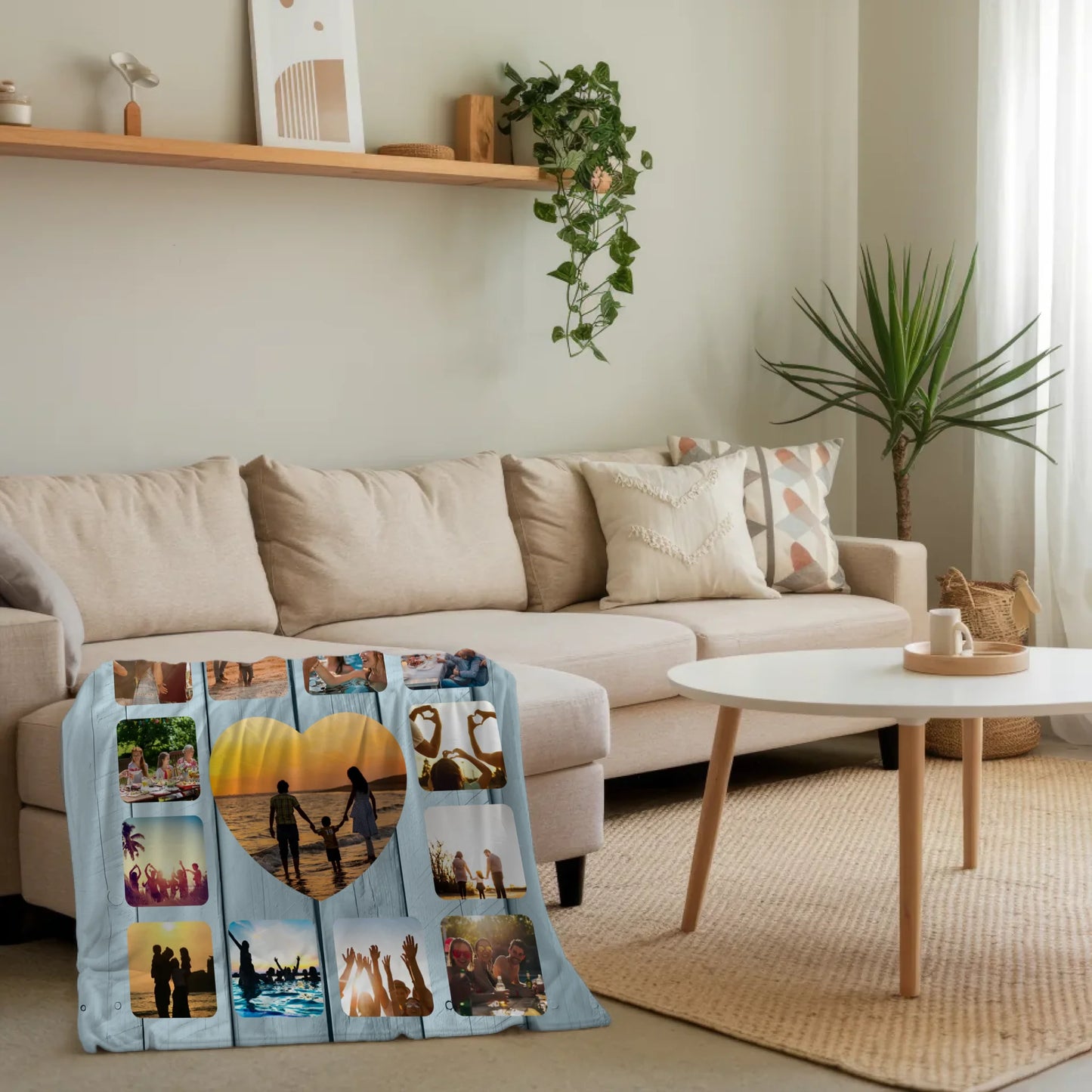 Decke Personalisiert Papa Fotocollage mit Schoenem Spruch