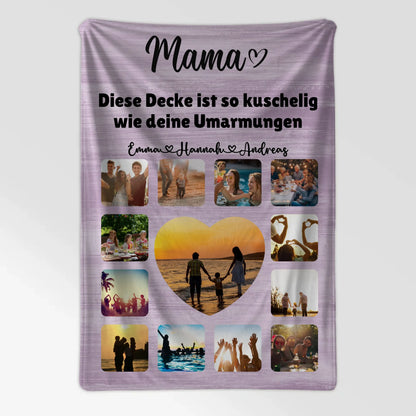 Fotodecke Mama Fotocollage mit Schönem Spruch Unikat