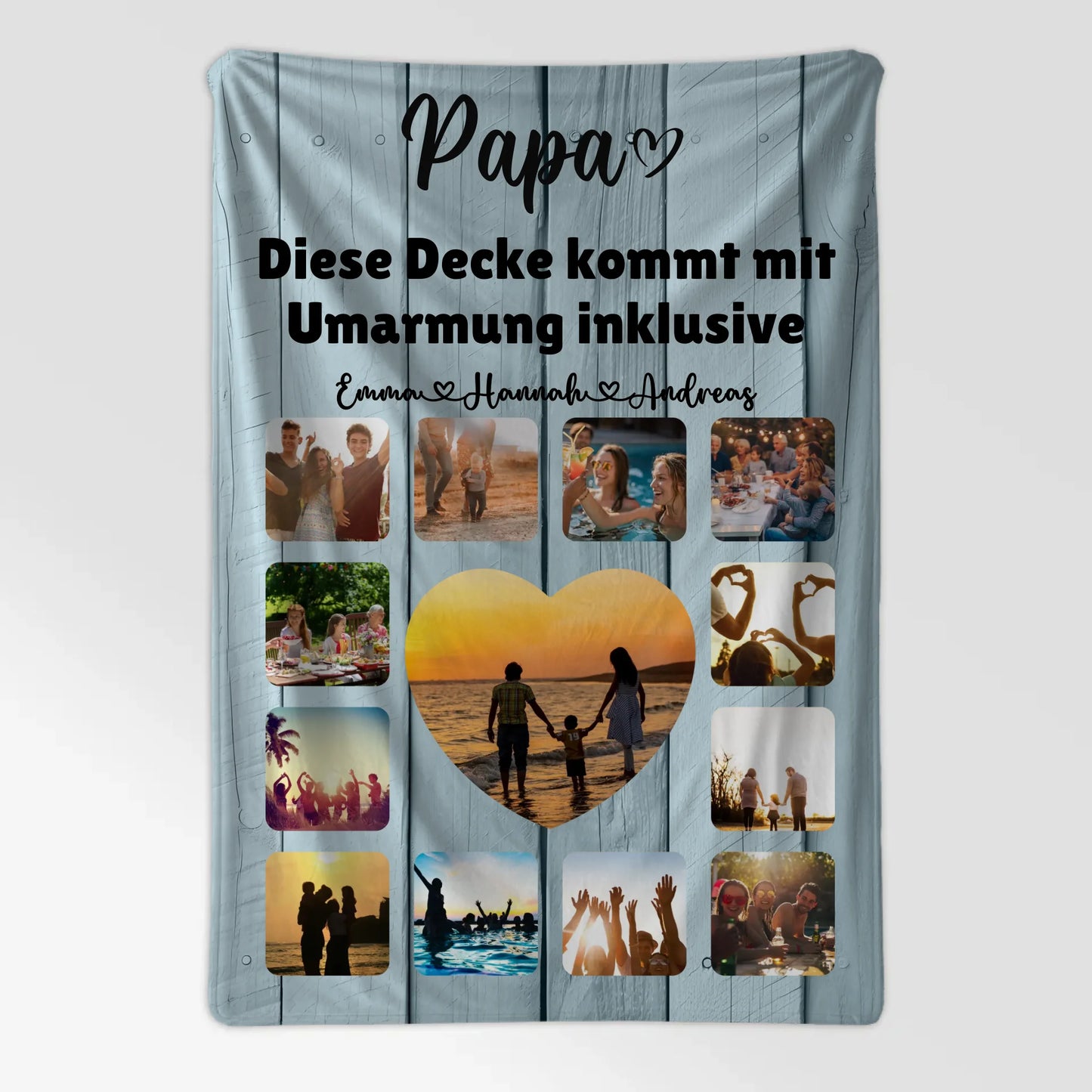 Decke Personalisiert Papa Fotocollage mit Schoenem Spruch