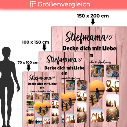 Kuscheldecke Foto Stiefmama Fotocollage mit Schoenem Spruch