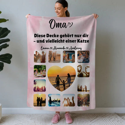 Foto Auf Decke Personalisiert Oma Fotocollage mit Schoenem Spruch