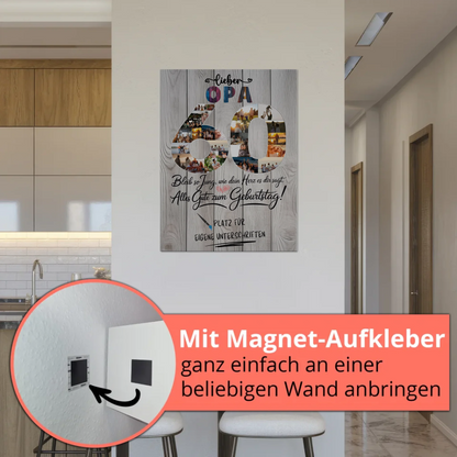 Fotoboard Magnet Poster mit Unterschriften Opa 60 Geburtstag