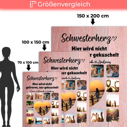 Foto Auf Kuscheldecke Schwesterherz Fotocollage mit Schoenem Spruch