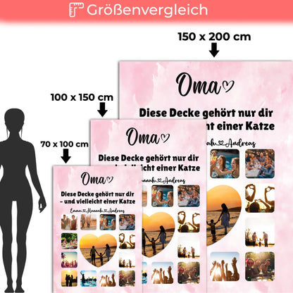 Foto Auf Decke Personalisiert Oma Fotocollage mit Schoenem Spruch