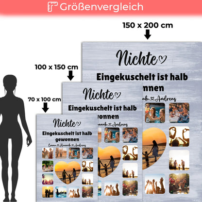 Personalisierte Kuscheldecke Nichte Fotocollage mit schönem Spruch
