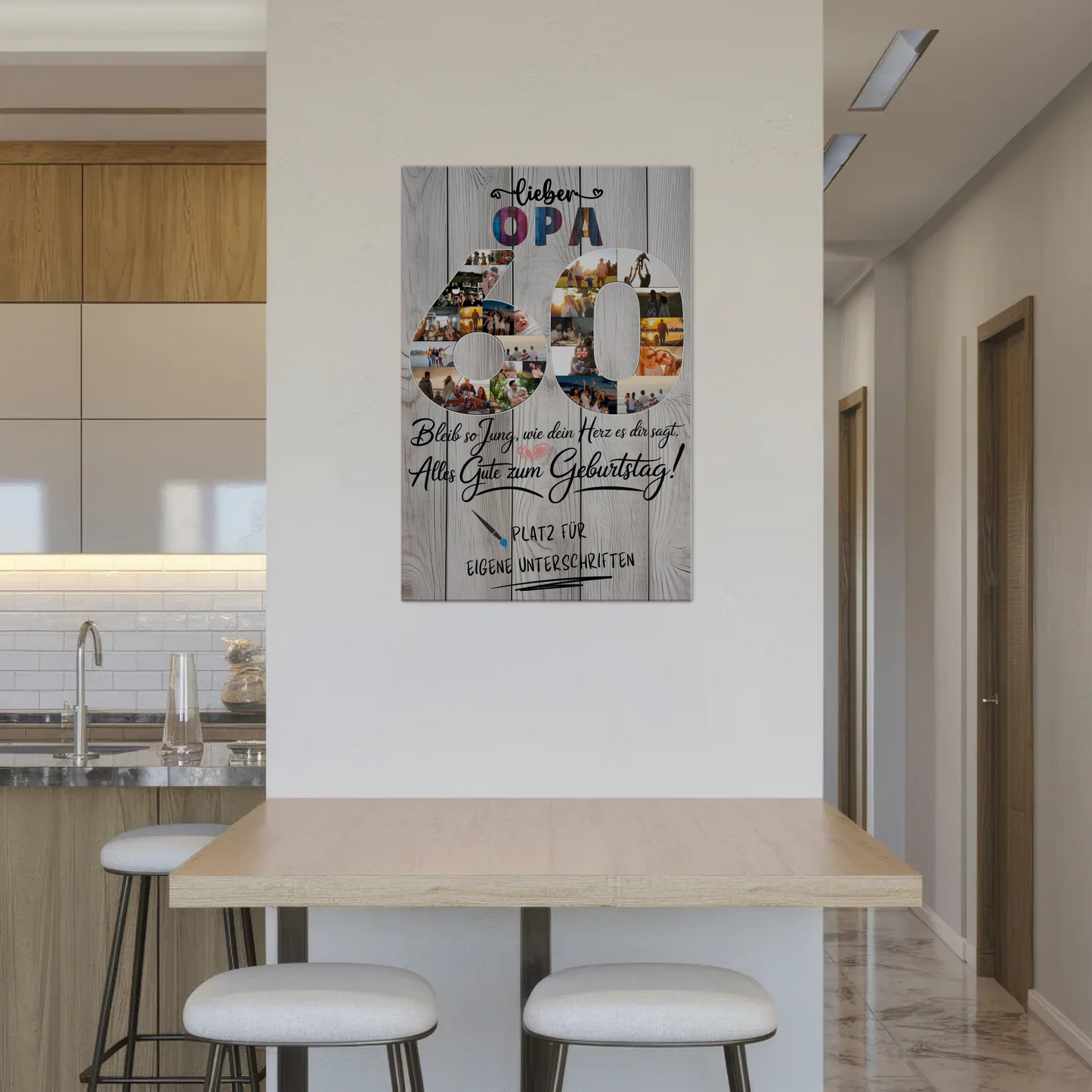 Fotoboard Magnet Poster mit Unterschriften Opa 60 Geburtstag