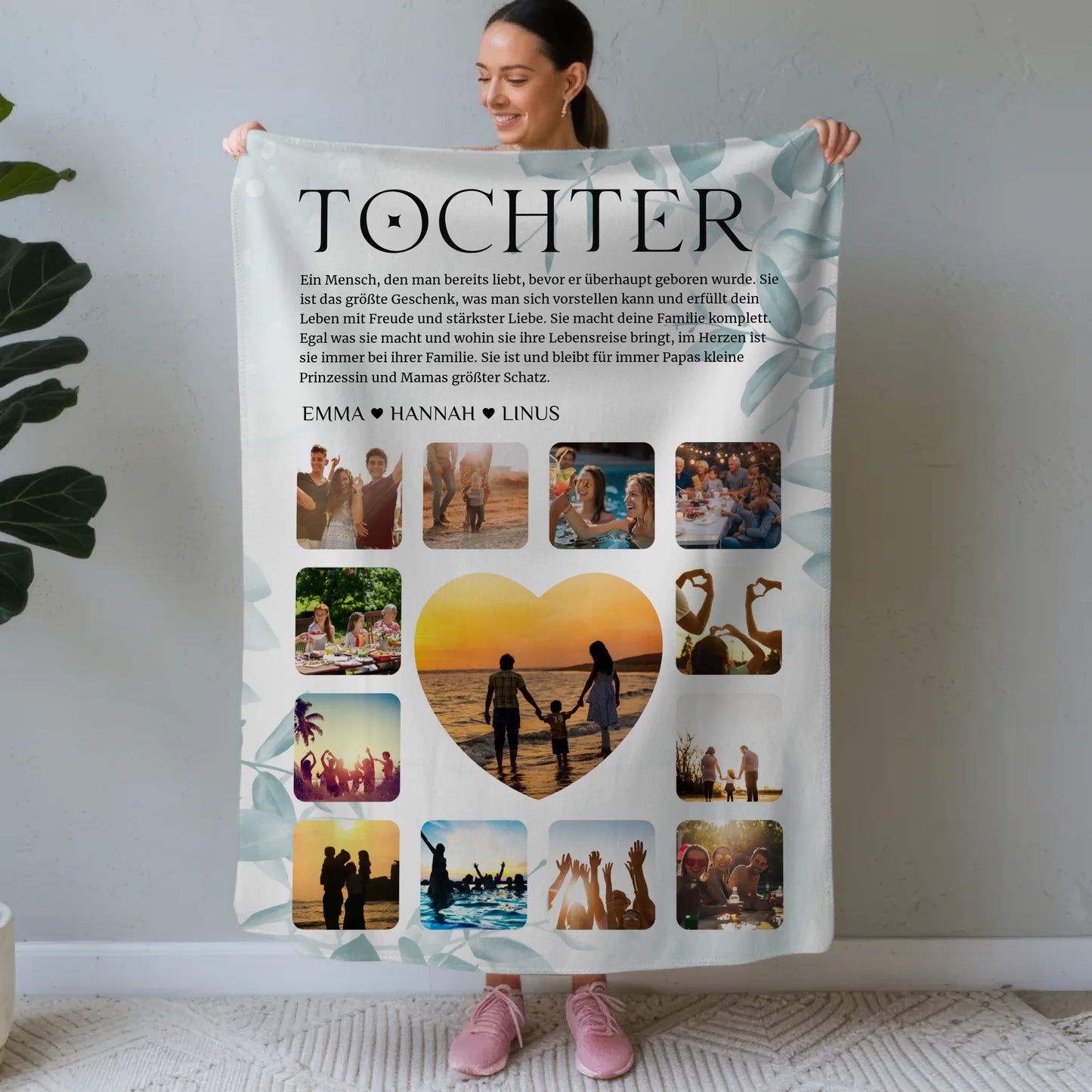 Personalisiert Fotodecke Fotocollage Definition fuer Tochter