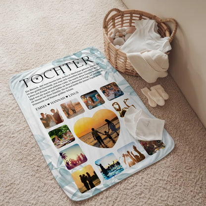 Personalisiert Fotodecke Fotocollage Definition fuer Tochter