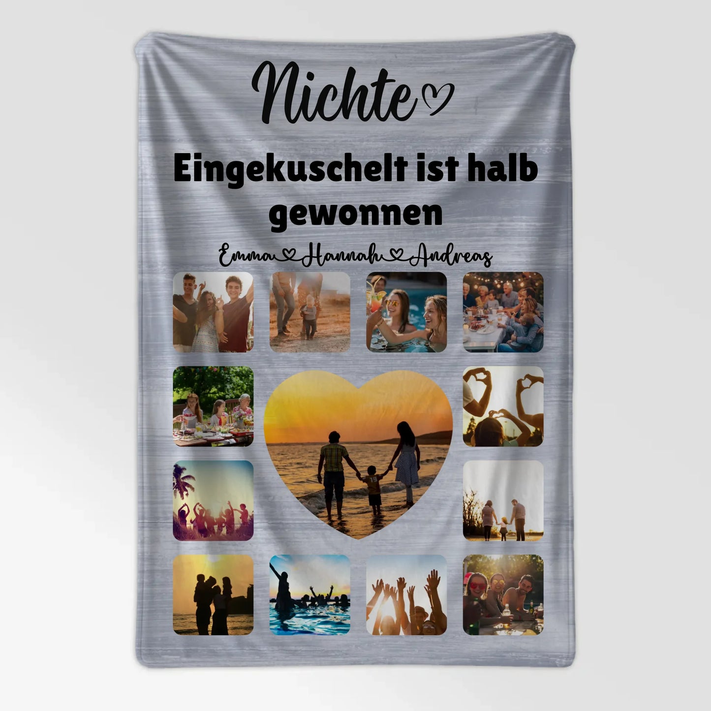 Personalisierte Kuscheldecke Nichte Fotocollage mit schönem Spruch