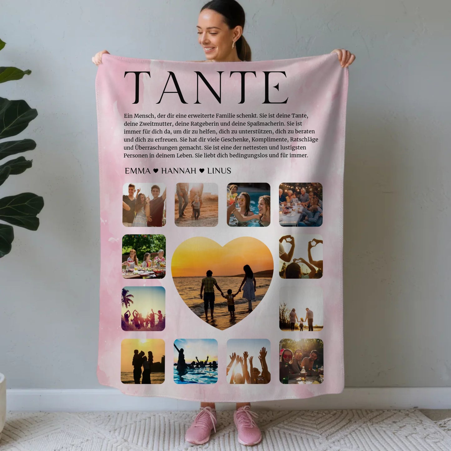 Personalisierte Kuscheldecke Fotocollage Definition Tante