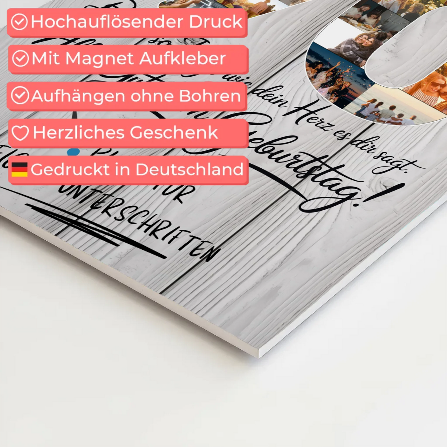 Fotoboard Poster magnetisch mit Wunschtext Opa 70 Geburtstag