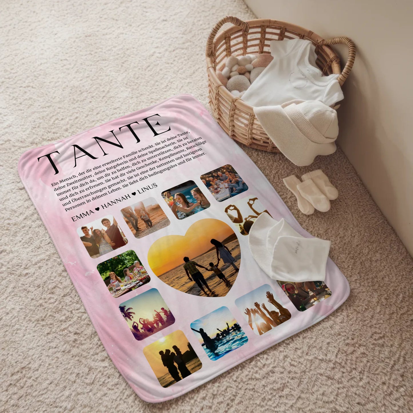 Personalisierte Kuscheldecke Fotocollage Definition Tante