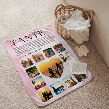 Personalisierte Kuscheldecke Fotocollage Definition Tante