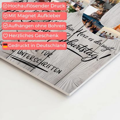 Fotoboard Magnet Poster mit Unterschriften Opa 60 Geburtstag