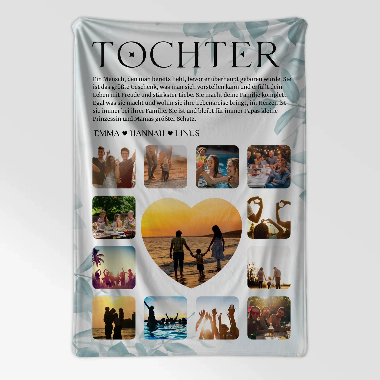 Personalisiert Fotodecke Fotocollage Definition fuer Tochter