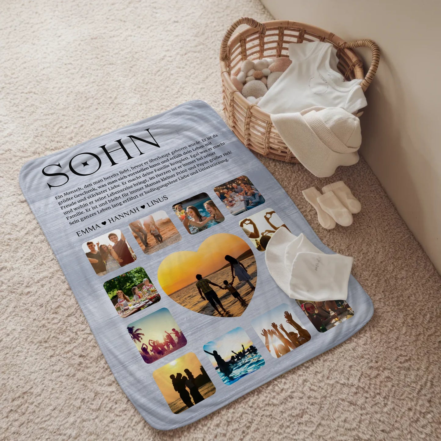 Foto Auf Kuscheldecke Fotocollage Definition Geschenk Sohn