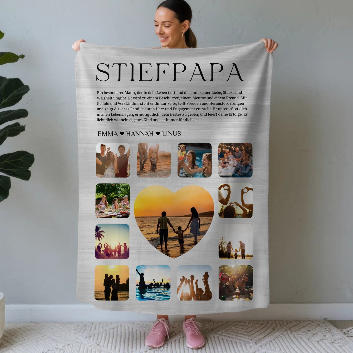 Kuscheldecke Foto Fotocollage Definition fuer Stiefpapa