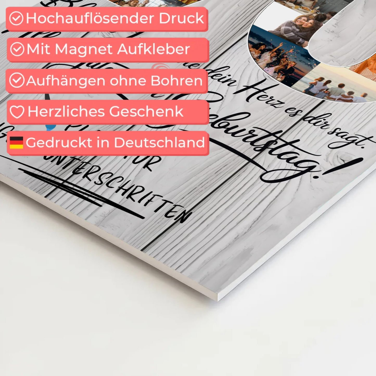 Fotoboard Poster magnetisch mit Wunschtext Opa 70 Geburtstag