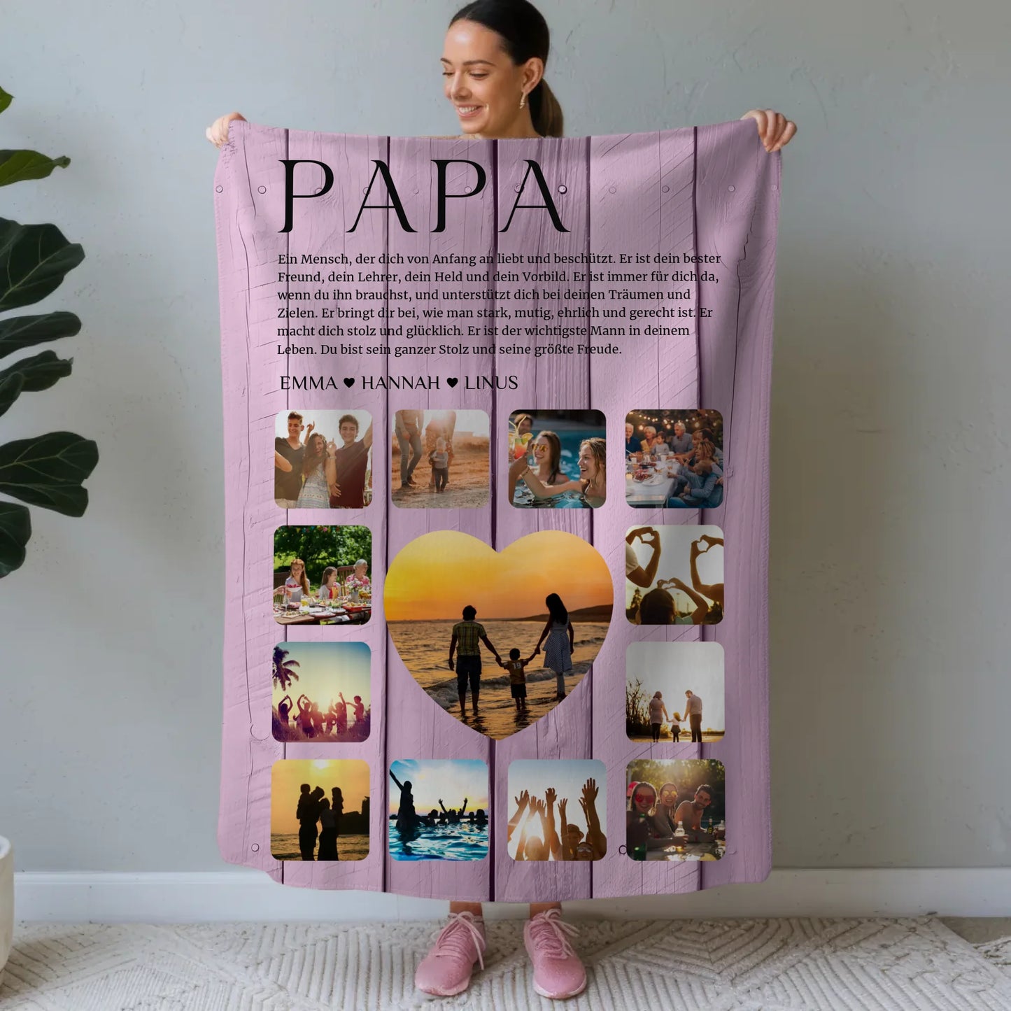 Kuscheldecke Personalisiert Fotocollage Definition Papa