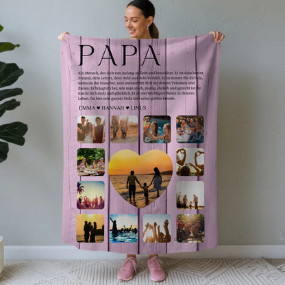 Kuscheldecke Personalisiert Fotocollage Definition Papa
