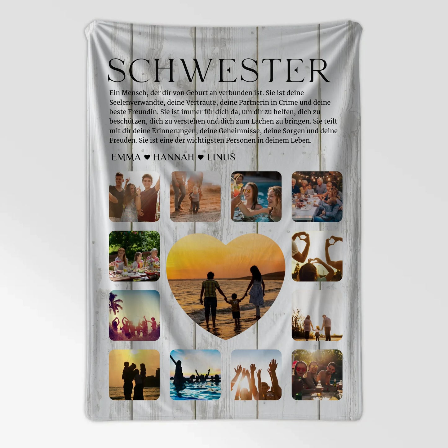 Decke Personalisiert Fotocollage Definition fuer Schwester