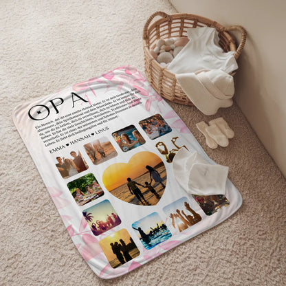 Kuscheldecke Foto Fotocollage Definition Opa Geschenk