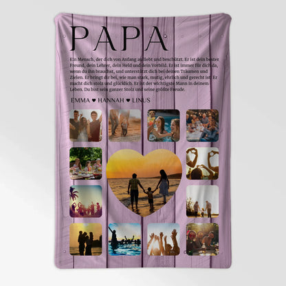 Kuscheldecke Personalisiert Fotocollage Definition Papa
