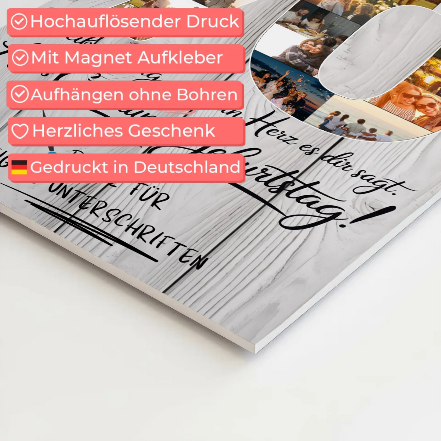 Fotoboard Poster magnetisch mit Wunschtext Opa 70 Geburtstag