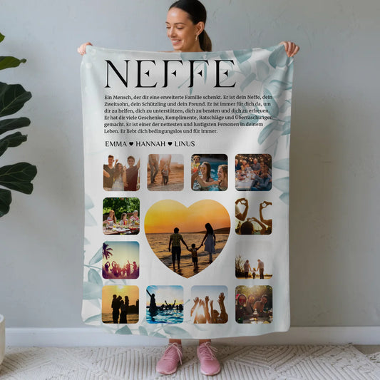 Geschenk Kuscheldecke Mit Foto Fotocollage Definition Neffe