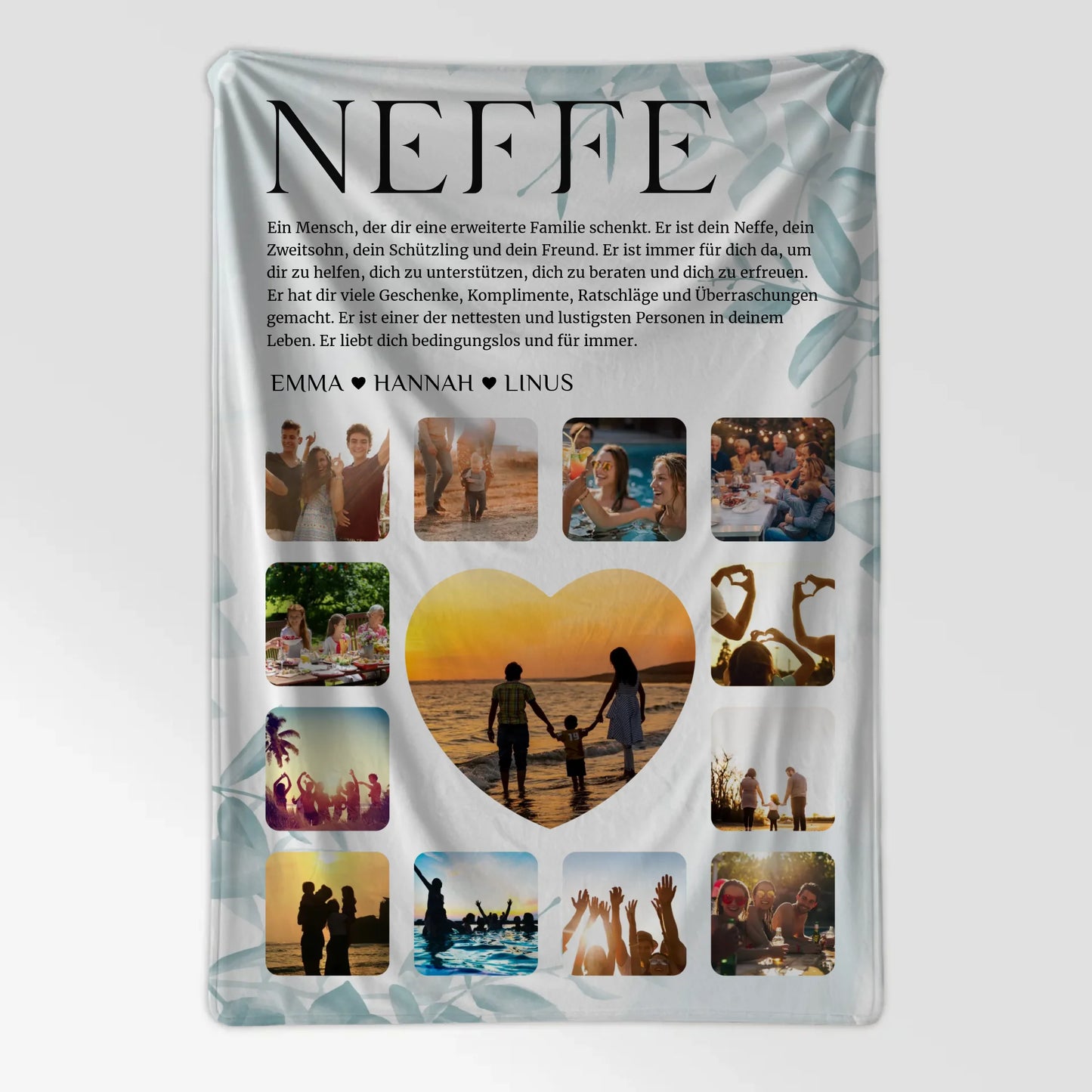 Geschenk Kuscheldecke Mit Foto Fotocollage Definition Neffe