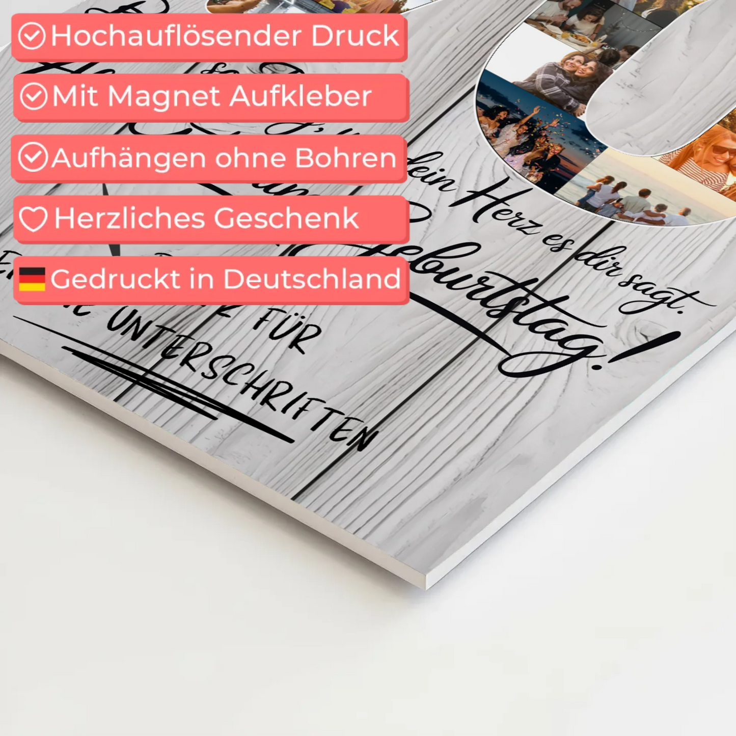 Fotoboard Poster magnetisch mit Wunschtext Opa 70 Geburtstag