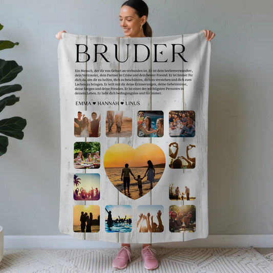 Bruder Fotocollage Definition Foto Auf Kuscheldecke