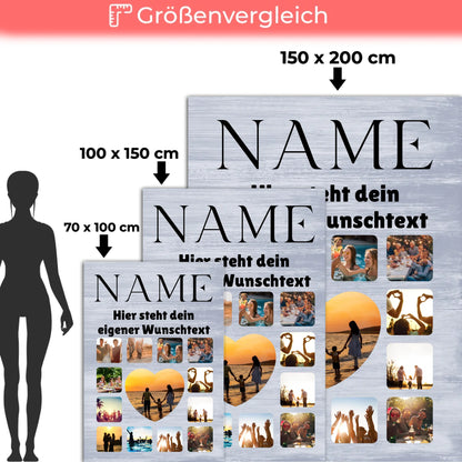 Kuscheldecke personalisiert Tochter Fotocollage mit Wunschname