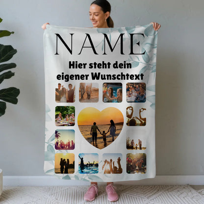 Personalisierte Fotodecke Oma mit Wunschname Fotocollage