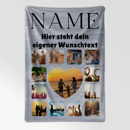 Kuscheldecke personalisiert Tochter Fotocollage mit Wunschname
