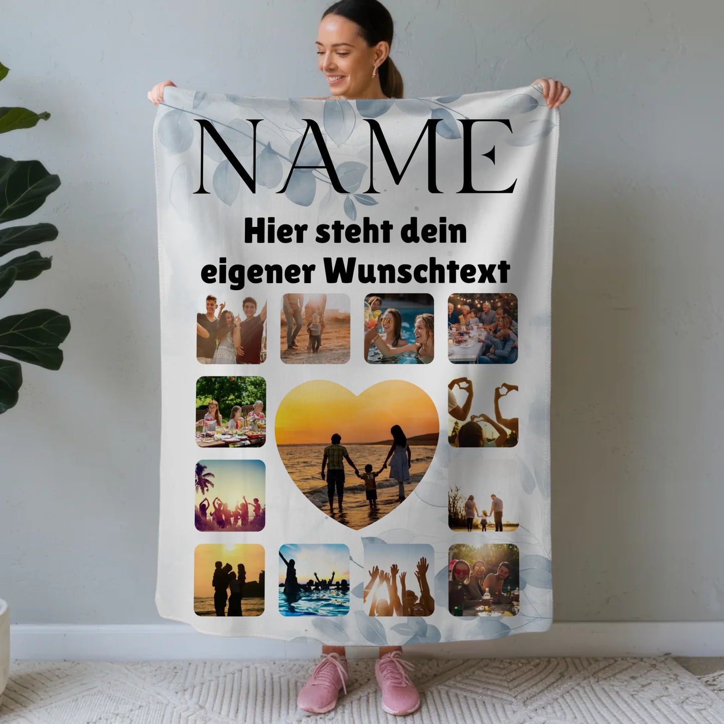 Kuscheldecke Foto Paare Fotocollage mit Wunschname