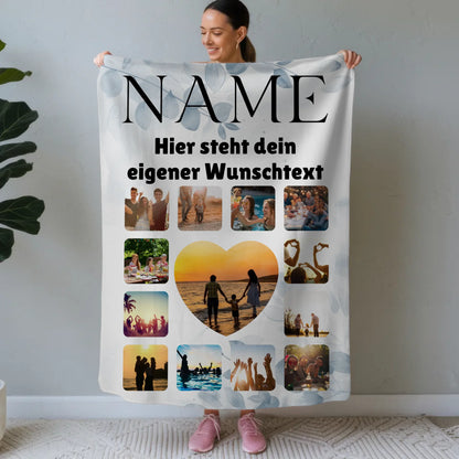 Kuscheldecke Foto Paare Fotocollage mit Wunschname