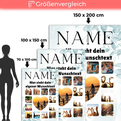 Personalisierte Fotodecke Oma mit Wunschname Fotocollage