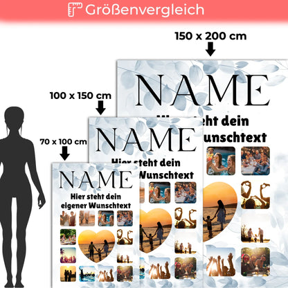 Kuscheldecke Foto Paare Fotocollage mit Wunschname